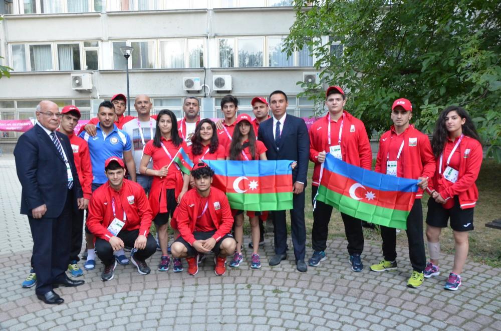 В Олимпийской деревне состоялась встреча с азербайджанскими спортсменами, участвующими в Европейском олимпийском фестивале (ФОТО)