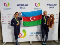 Азербайджанские гимнастки завоевали "серебро" на Всемирных играх в Польше (ФОТО)