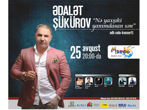 На берегу Каспия в Баку пройдет концерт Адалята Шукюрова