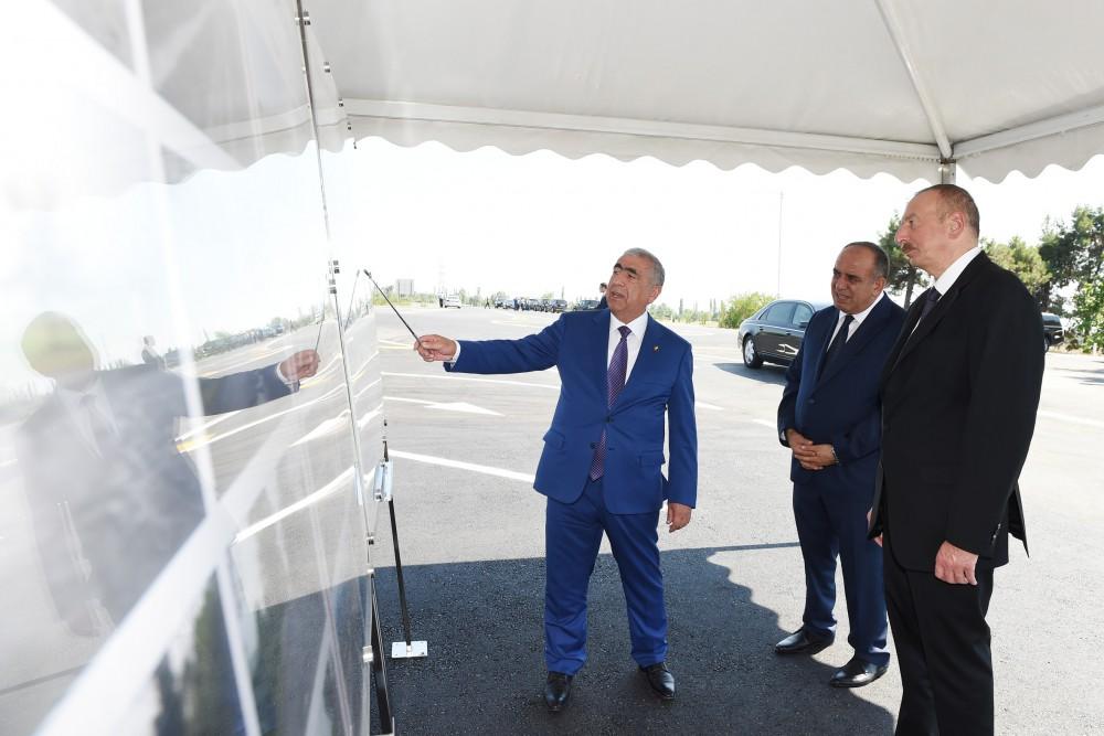 Ilham Aliyev attends opening of a highway section (PHOTO)