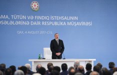 Ilham Aliyev chairs conference on development of sericulture, tobacco, hazelnut production in Gakh (PHOTO)