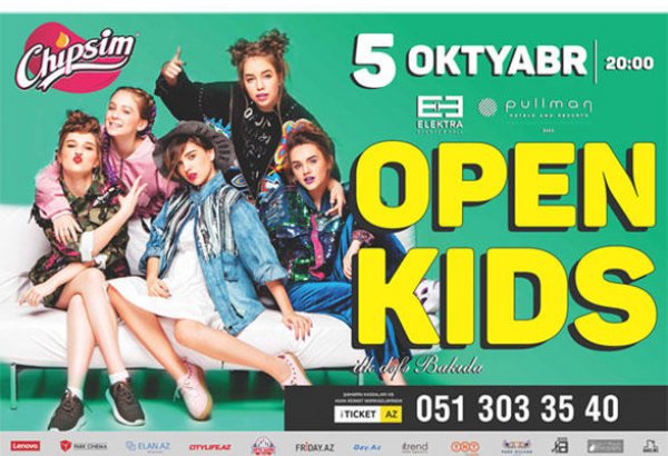 Новые кумиры детей и подростков - группа Open Kids впервые выступит в Баку!