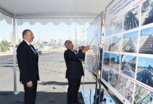Prezident İlham Əliyev paytaxtın keçmiş "Sovetski" ərazisində yeni yolların açılışında iştirak edib (YENİLƏNİB) (FOTO)
