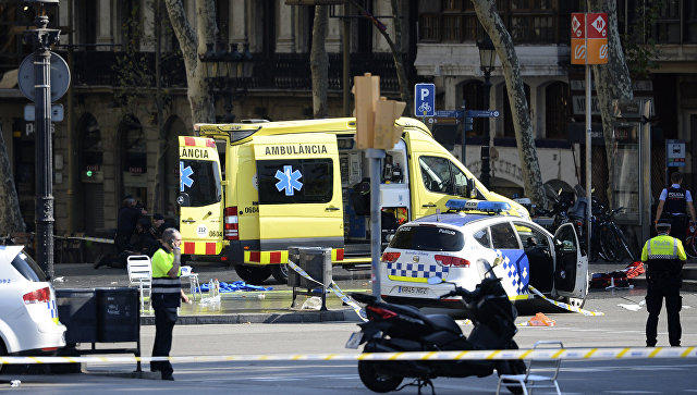 Barcelona police treating van crash as “terrorist attack”