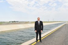 President Ilham Aliyev attends opening of Shamkir-Samukh-Goranboy main irrigation channel (PHOTO)