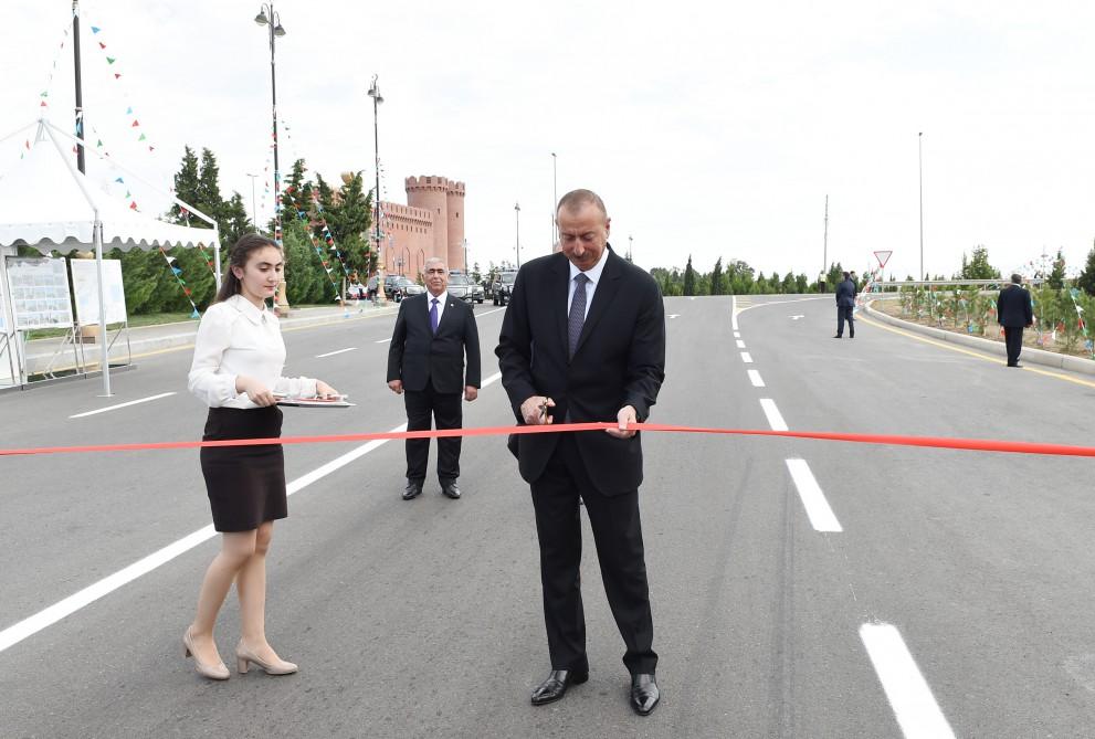 Prezident İlham Əliyev Zazalı-“İmamzadə” kompleksi-Gəncə avtomobil yolunun açılışında iştirak edib (FOTO)