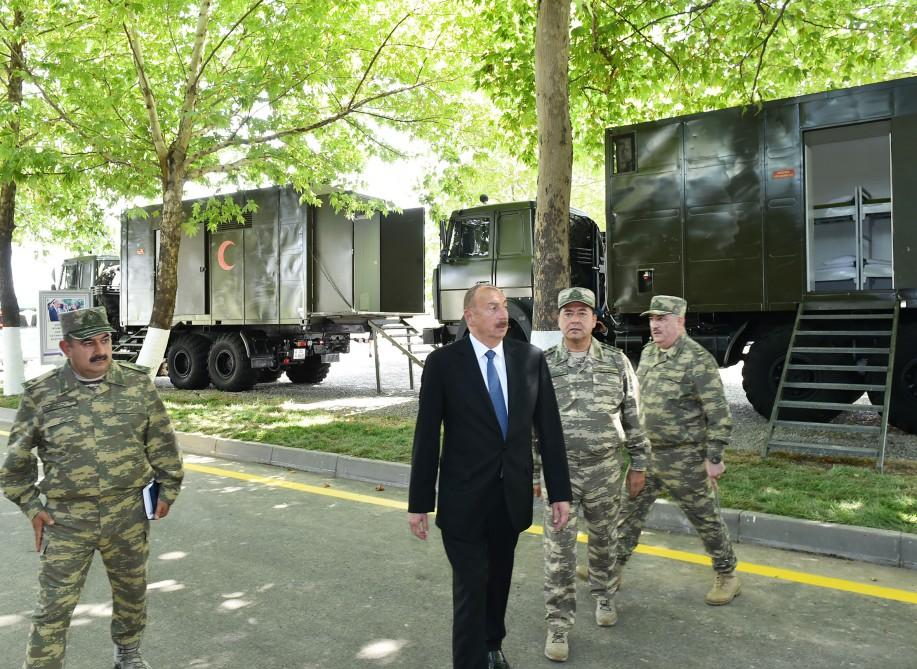 Президент, Верховный Главнокомандующий Ильхам Алиев ознакомился с возможностями мобильного полевого хирургического госпиталя минобороны (ФОТО)