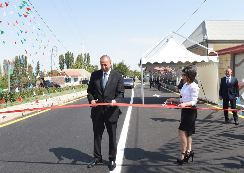 President Ilham Aliyev attends opening of Shamkir-Yeni Goycha-Dagh Jayir highway (PHOTO)