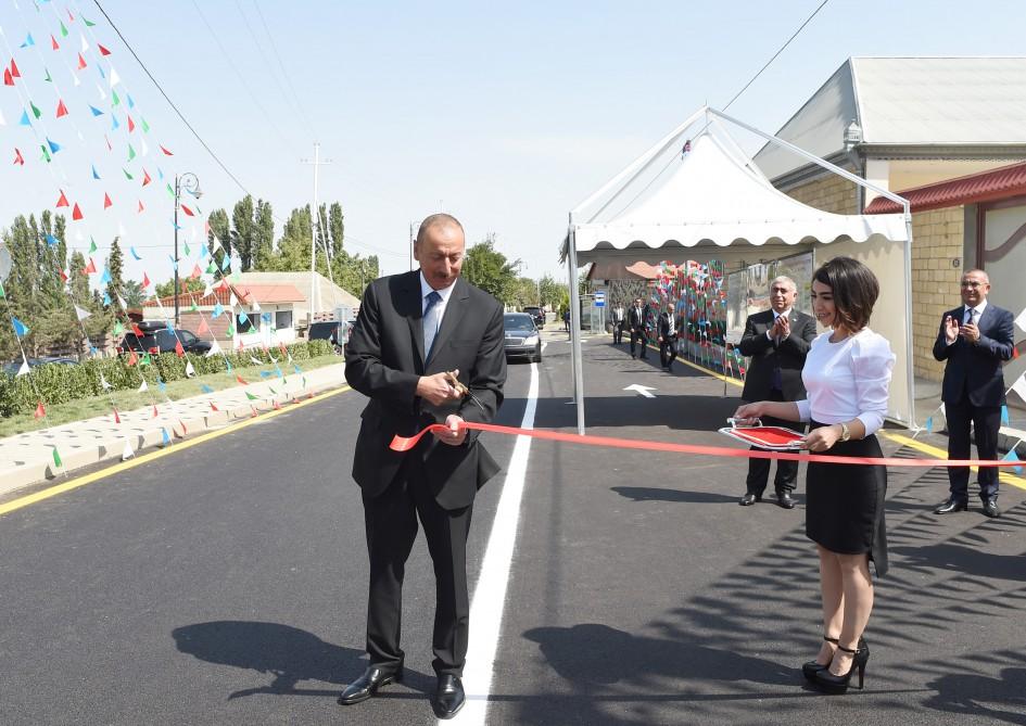 President Ilham Aliyev attends opening of Shamkir-Yeni Goycha-Dagh Jayir highway (PHOTO)