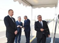 Ilham Aliyev attends opening of overhauled highway (PHOTO)