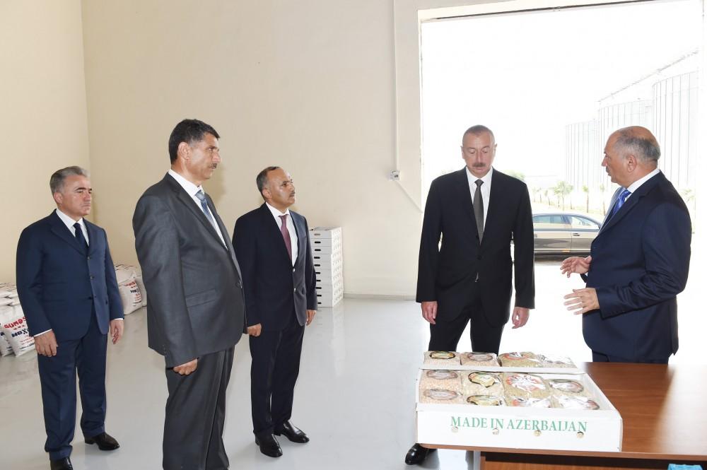 Ilham Aliyev attends opening of cereals & pulses cleaning-packing complex in Jalilabad (PHOTO)