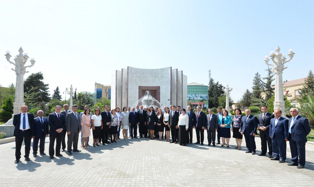 Ilham Aliyev attends launch of water supply, sewage systems in Jalilabad (PHOTO)