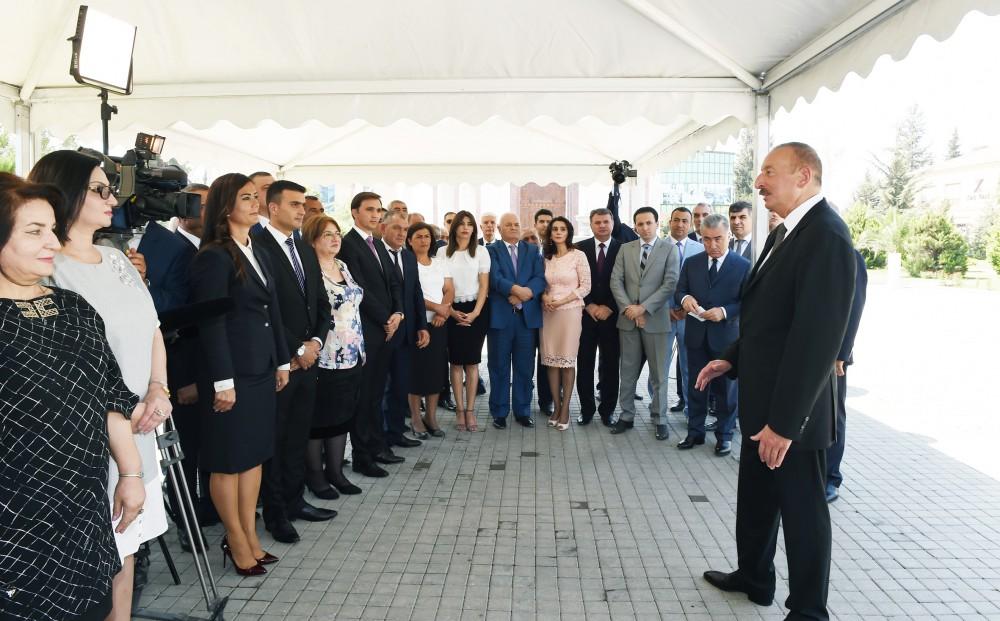 Ilham Aliyev attends launch of water supply, sewage systems in Jalilabad (PHOTO)