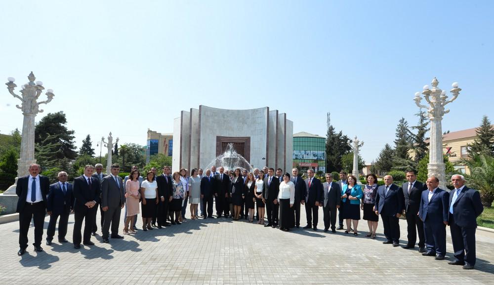 Ilham Aliyev attends launch of water supply, sewage systems in Jalilabad (PHOTO)