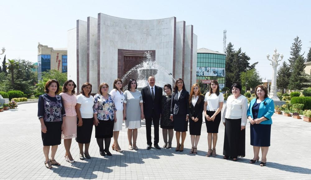 Ilham Aliyev attends launch of water supply, sewage systems in Jalilabad (PHOTO)