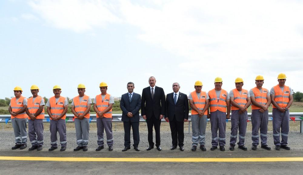 Ilham Aliyev opens Lankaran-Masalli section of Alat-Astara-Iran border highway (PHOTO)