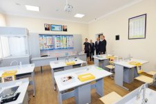 President Aliyev views school-lyceum in Baku after major overhaul (PHOTO)