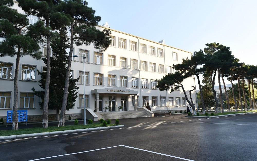 President Aliyev views school-lyceum in Baku after major overhaul (PHOTO)