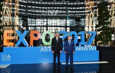 Prezident İlham Əliyev “EXPO 2017 Astana” beynəlxalq sərgisində Azərbaycanın və Qazaxıstanın milli pavilyonları ilə tanış olub (FOTO)
