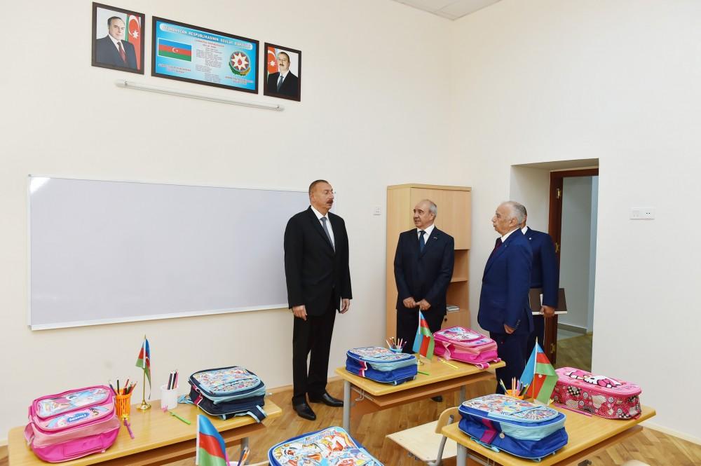 President Aliyev views overhauled special school in Baku (PHOTO)