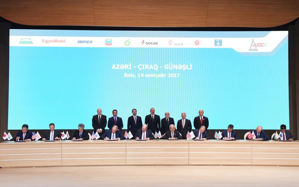 В Баку подписали новое соглашение по разработке блока нефтегазовых месторождений "Азери-Чираг-Гюнешли"