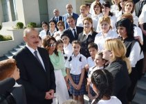 Ilham Aliyev with spouse inaugurate new building of school-lyceum in Baku (PHOTO)