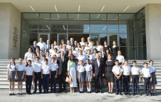 Ilham Aliyev with spouse inaugurate new building of school-lyceum in Baku (PHOTO)