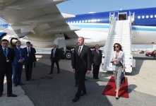 Ilham Aliyev with spouse arrive in US for 72nd session of UN General Assembly (PHOTO)