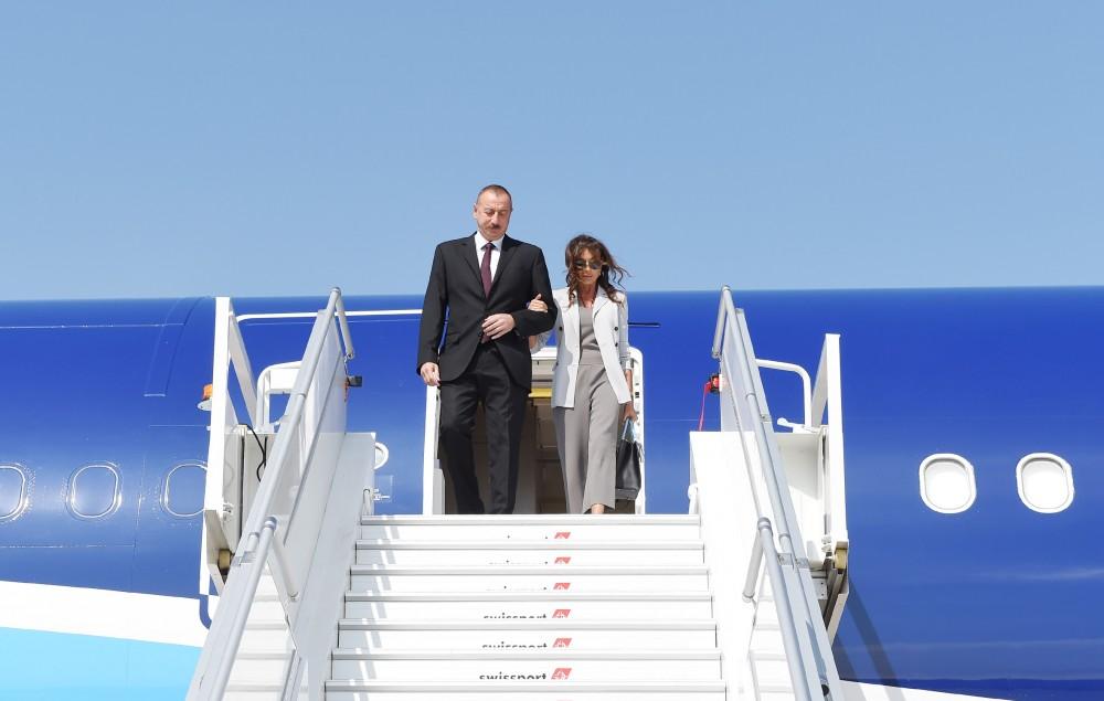 Ilham Aliyev with spouse arrive in US for 72nd session of UN General Assembly (PHOTO)