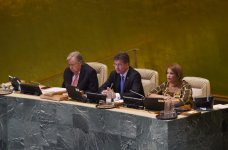 President Ilham Aliyev, his spouse attend opening of General Debate at UN General Assembly in New York (PHOTO)