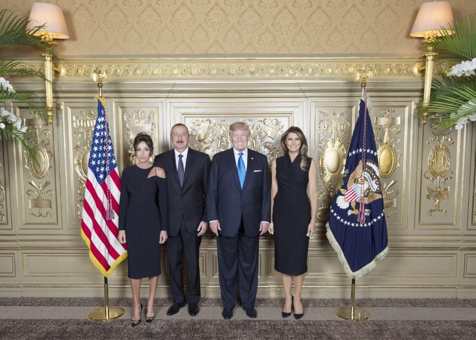 Ilham Aliyev with spouse attend reception hosted by US President Donald Trump and his wife