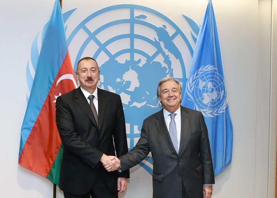 President Ilham Aliyev met with UN Secretary-General Antonio Guterres in New York (PHOTO)