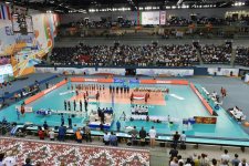 Президент Ильхам Алиев посмотрел игру женской сборной Азербайджана по волейболу (ФОТО)