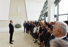 Azerbaijani president attends opening of Neftchala Industrial District (PHOTO)