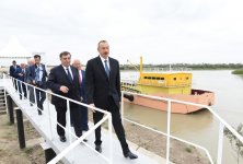 President Aliyev attends ceremony to supply water to cultivated lands of Neftchala district (PHOTO)