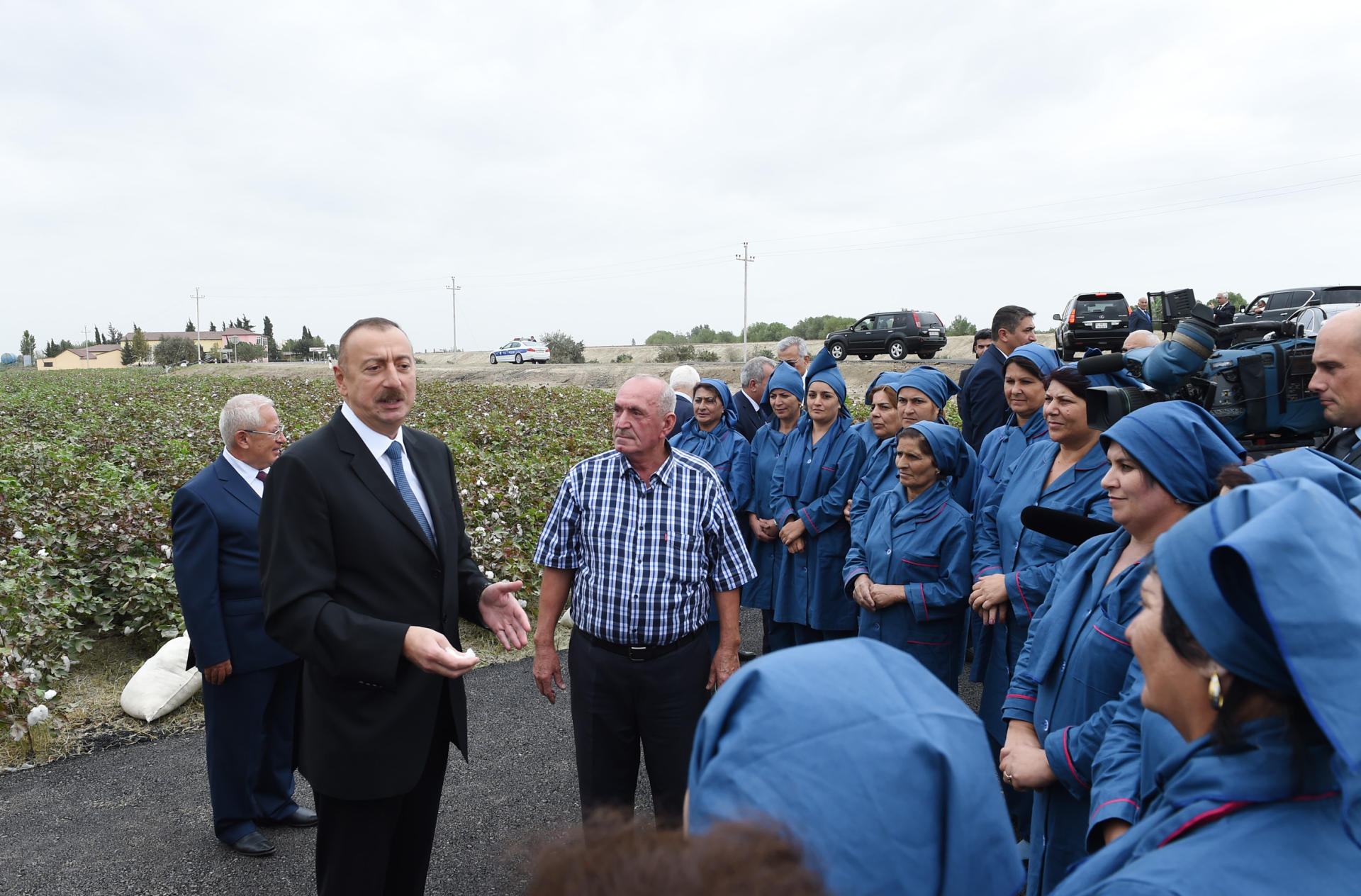 Президент Ильхам Алиев ознакомился с хлопковым участком в Нефтчалинском районе (ФОТО)