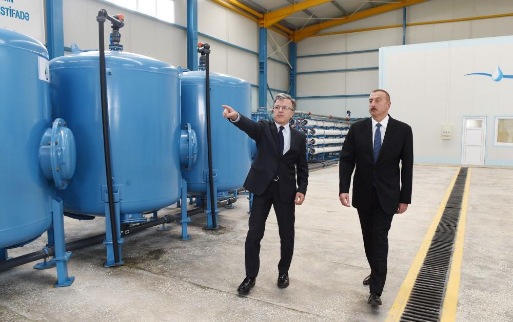 Президент Азербайджана ознакомился с деятельностью комплекса по опреснению морской воды в Сальяне (ФОТО)