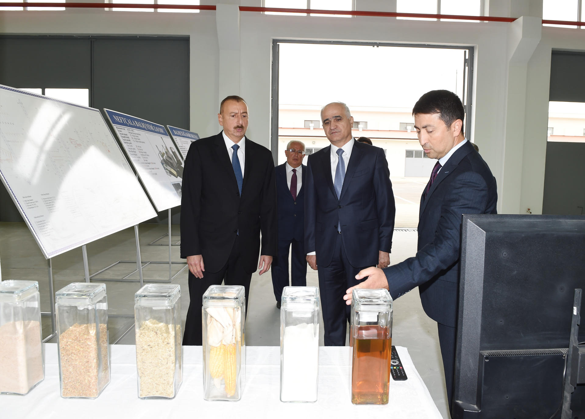 Azerbaijani president attends opening of Neftchala Industrial District (PHOTO)