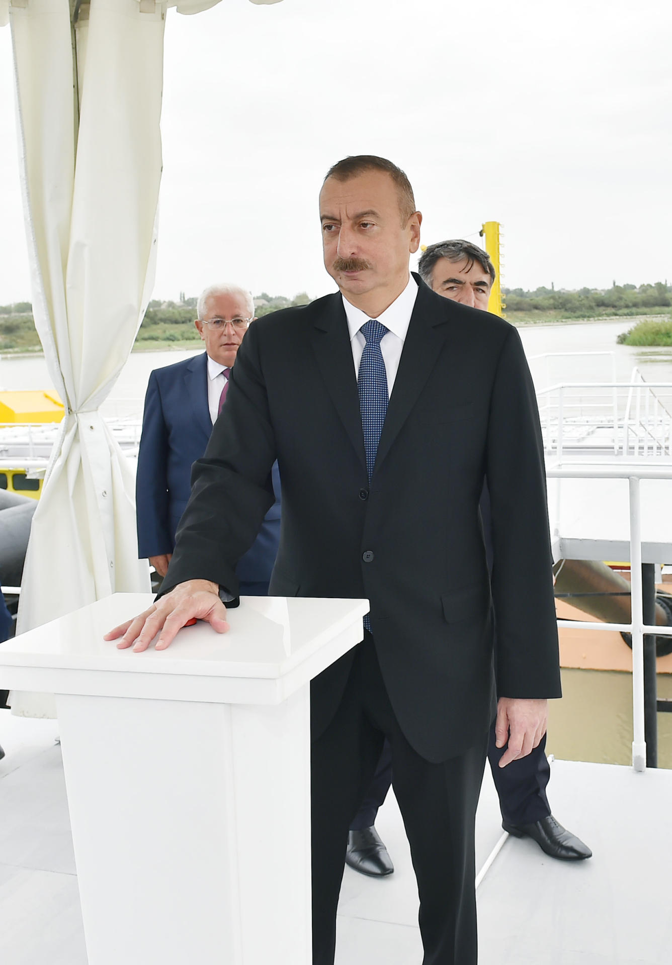 President Aliyev attends ceremony to supply water to cultivated lands of Neftchala district (PHOTO)
