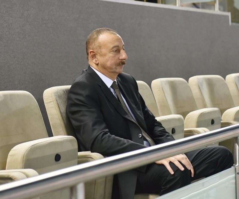 Ilham Aliyev watched Azerbaijan-Germany volleyball match (PHOTO)
