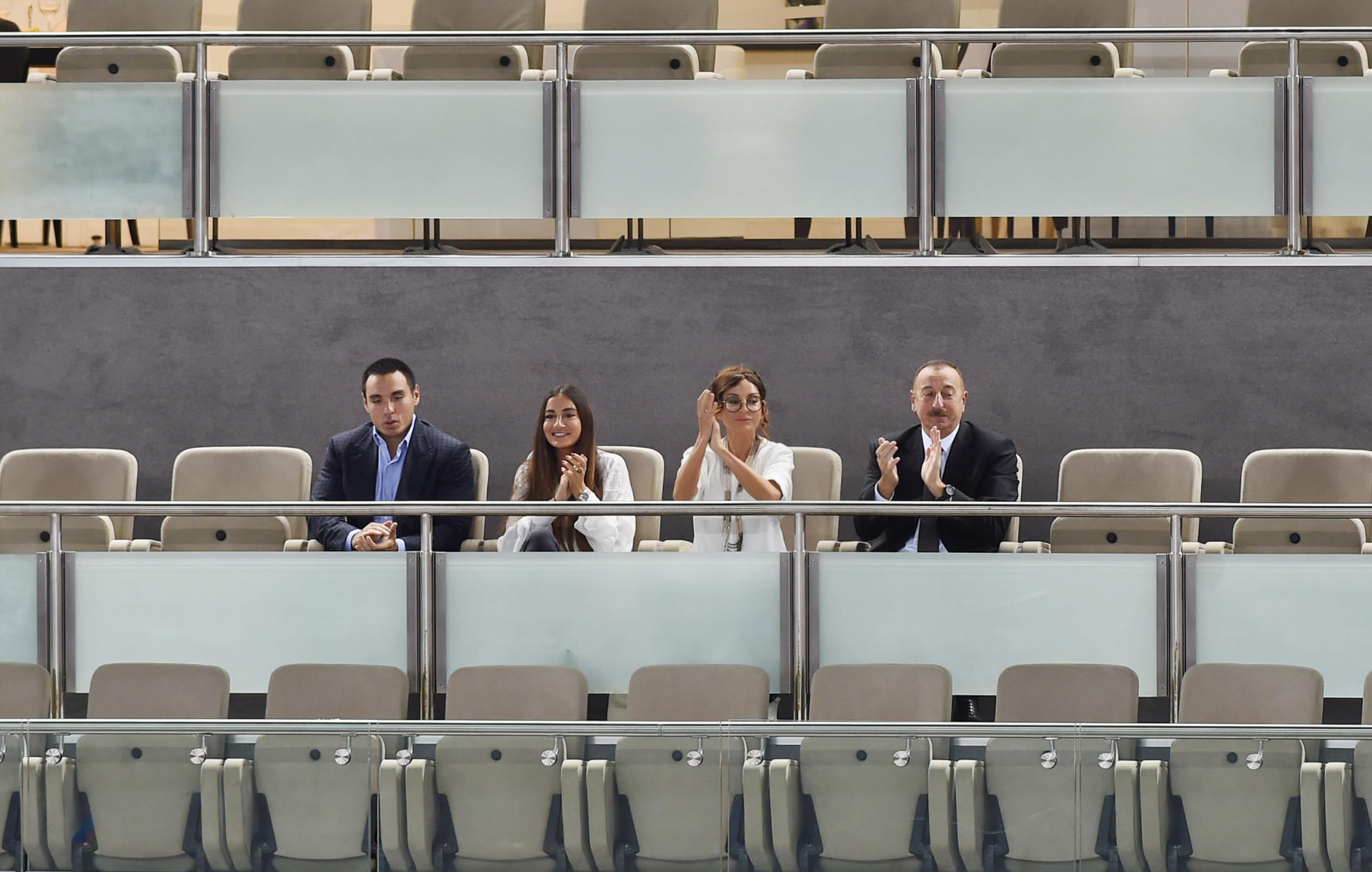 Ilham Aliyev, his spouse watched Azerbaijan-Netherlands volleyball match (PHOTO)