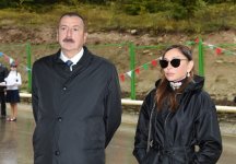 President Aliyev with spouse attend opening of Pirgulu-Damirchi highway in Shamakhi