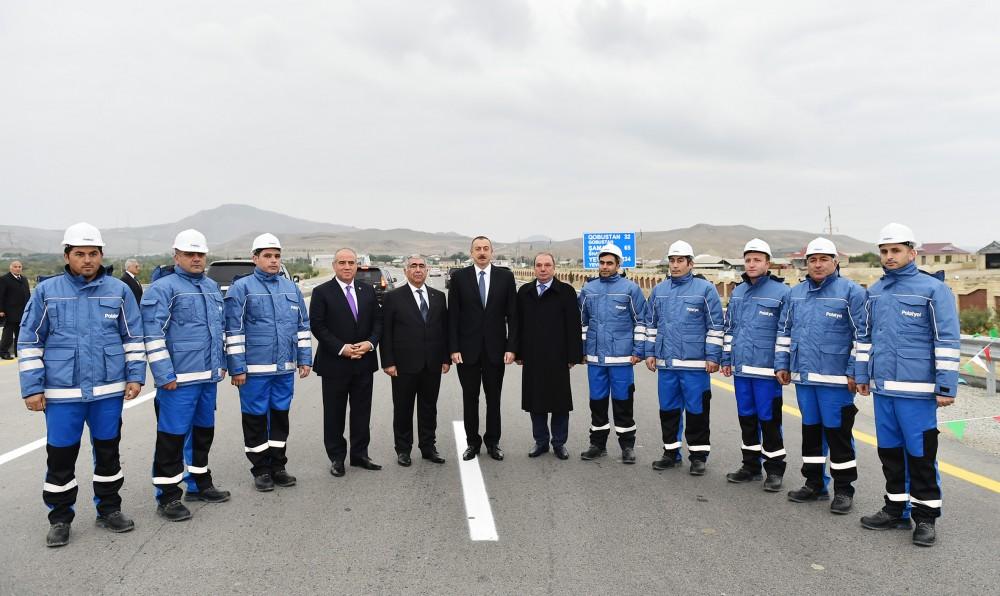 Prezident İlham Əliyev Bakı-Şamaxı-Muğanlı avtomobil yolunun Cəngi-Bədəlli hissəsinin açılışında iştirak edib (FOTO)
