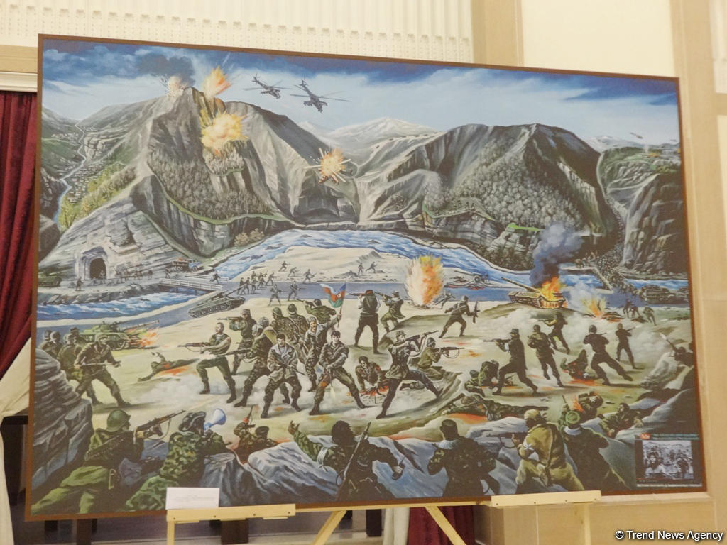 Представлено уникальное художественное полотно, посвященное героизму азербайджанских воинов (ФОТО)