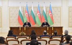 Президент Ильхам Алиев и Президент Румен Радев выступили с заявлениями для печати (ФОТО)