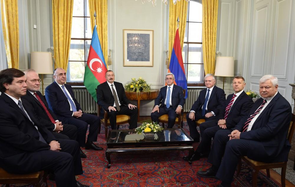 Azerbaijani, Armenian presidents meet in Geneva (PHOTO)