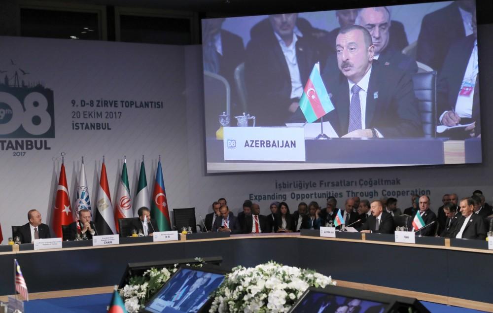 President Ilham Aliyev attends D-8 Summit in Istanbul (PHOTO)