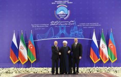 В Тегеране состоялся трехсторонний саммит глав Азербайджана, Ирана и России (ФОТО) (версия 3)