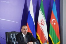 Президенты Азербайджана, Ирана и России выступили с совместными заявлениями для прессы (ФОТО)
