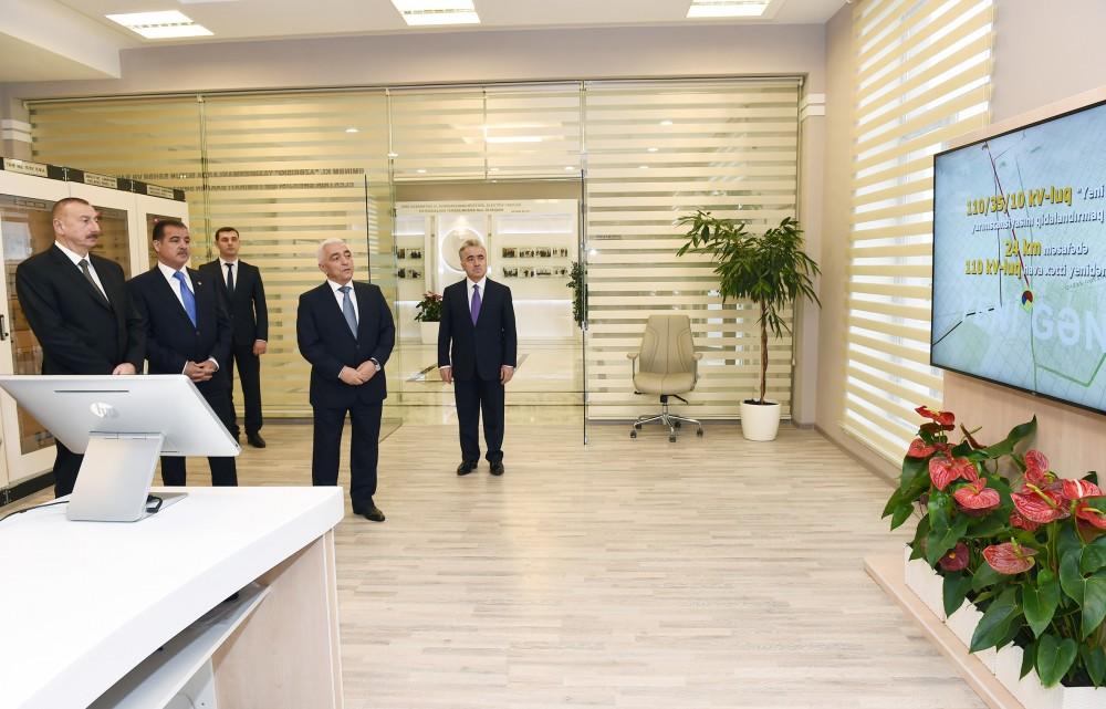 Azərbaycan Prezidenti "Yeni Gəncə" yarımstansiyasının açılışında iştirak edib (FOTO)